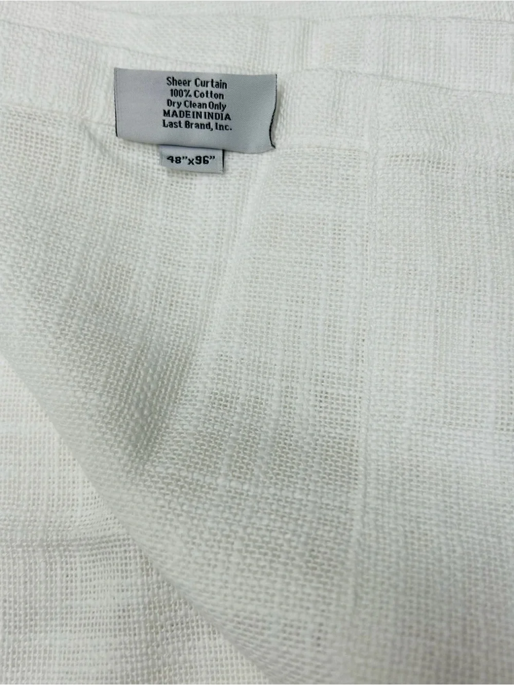 QUINCE Set Of 2 48x96 Cotton Sheer Curtains White 0711